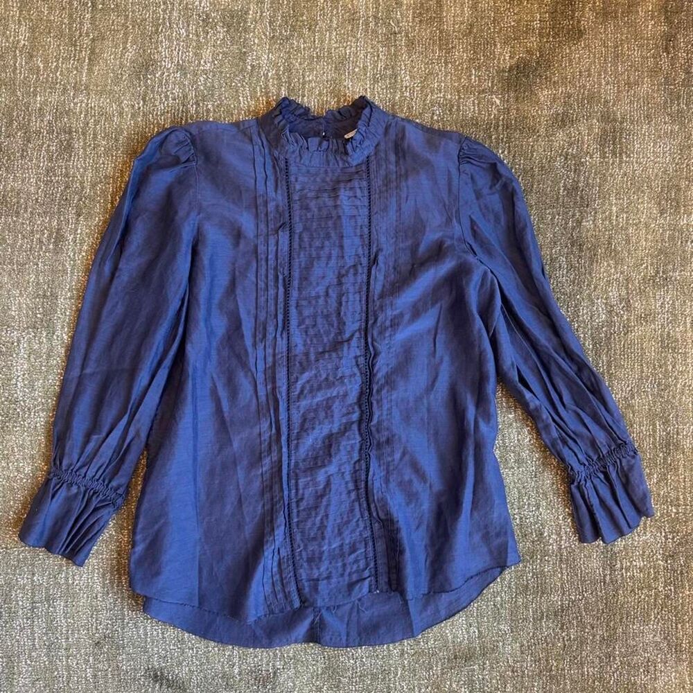 Go Silk Washable Silk Blouse in Navy Blue